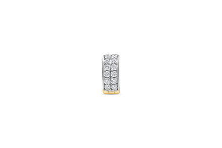 Elegance Dual-Row Diamond Huggie Hoop Earring / Pendant (Single Piece)