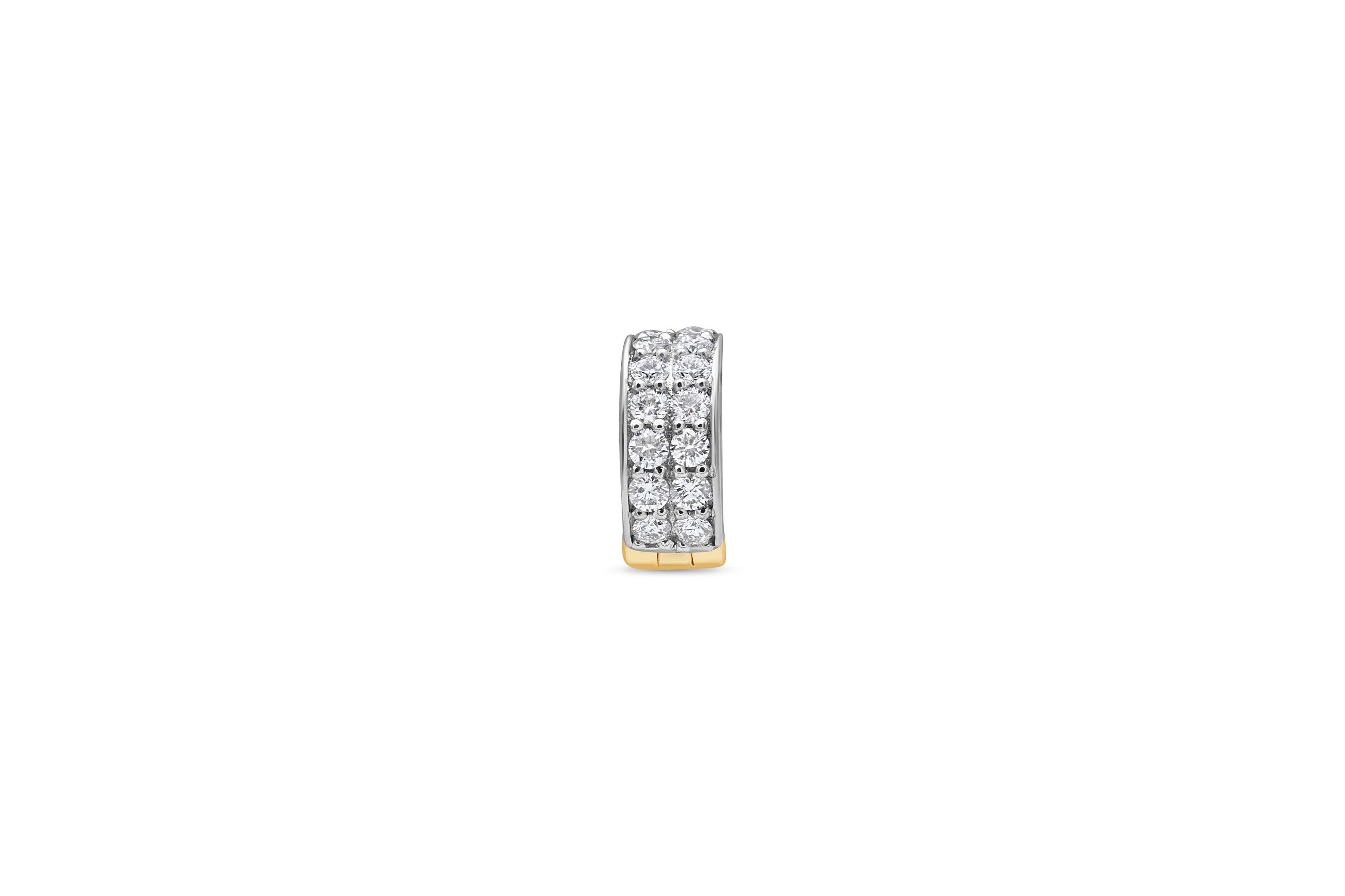 Double Row Diamond Gold Nose Bali (Hinged Hoop)