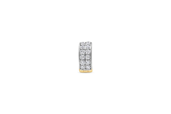 Elegance Dual-Row Diamond Huggie Hoop Earring / Pendant (Single Piece)