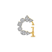 Geometric Cluster Diamond Bali Nose Ring (Screw Lock / Sania Style)