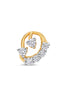 Classical Curved Floral Diamond Nose Stud (Two-Tone Gold)