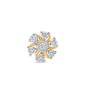 Classical Floral Seven-Stone Diamond Nose Stud (Screw Back)