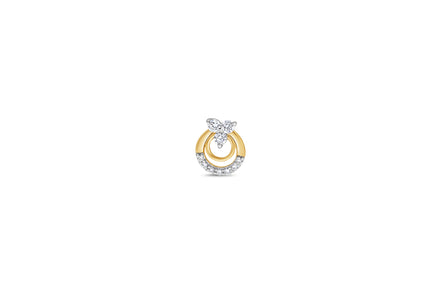 Circular Diamond Gold Nose Pin (Nath / Stud)
