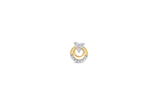 Circular Diamond Gold Nose Pin (Nath / Stud)