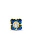 Blue Enamel Flower Diamond Gold Nose Pin (Nath / Stud)