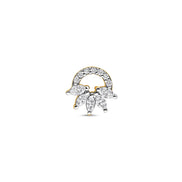 Marquise & Round Diamond Half-Moon Gold Nose Pin (Nath / Stud)
