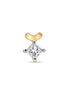 Princess Cut Diamond Curved Crest Gold Nose Pin (Nath / Stud)