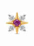 Ruby & Diamond Starburst Floral Gold Nose Pin (Nath / Stud)