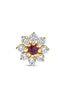 Ruby & Diamond Floral Cluster Gold Nose Pin (Nath / Stud)