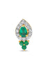 Pear Emerald & Diamond Teardrop Gold Nose Pin (Nath / Stud)