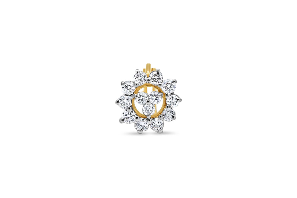 Diamond Floral Stud Earrings