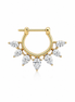 Pear Diamond Starburst Gold Septum Clicker / Nose Ring / Earring Hoop
