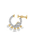 Twin Floral Diamond Bridal Nose Ring (Nath Hoop)