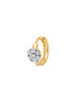 Classic Floral Cluster Diamond Huggie Earrings